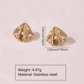 Golden shell-shaped stainless steel earrings with white faux pearl inlays for women - Stainless Steel Pearl Shell Gold