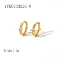 18K vergoldete Edelstahl-Ohrringe mit Markise-Zirkonia, 12,3 mm Außendurchmesser - Gold / Weißer Zirkonia (YYE023322G-W)