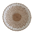 Cesto decorativo da parete tondo in alghe marine intrecciate con motivo a spirale bianco - Tipo D 25cm