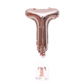 16 inch rose gold letter T foil balloon with retail packaging for birthday party decor - 16" / Rose Gold Letter T (With Backing Card)
