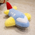 Plüschflugzeug Spielzeug in Blau, Gelb und Rot Patchwork-Design für Kinderzimmer - Blaues Flugzeug