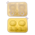 Yellow silicone bear ice mold with dual-cavity design and BPA free certification mark - 2-Cavity Bear (Lemon Yellow)