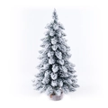 Miniature flocked green Christmas tree with realistic snow effect on a rustic wooden base - 75cm Bullet Flocked Tree (No Lights)