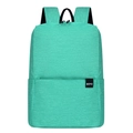 Mochila ligera de lona verde azulado con bolsillo frontal y correas negras ajustables - Pequeño / verde claro