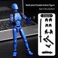 Action figure articolata 3D da 14cm blu e nera con armi e mani intercambiabili - Gen 3 Blu Nero Con 4 Armi 3 Mani