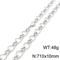 Silver twist chain stainless steel necklace measuring 710x10mm and weighing 48g - Necklace (71cm) / Steel