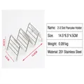 2-3 slot taco holder in 201 stainless steel finish measuring 14.5x6.5x4.5cm - 14.5x6.5x4.5cm (2-3 Slots)