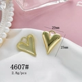 Golden heart-shaped pendant with 20mm x 25mm dimensions for DIY jewelry making - 4607# Gold Heart