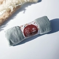 Morandi grey-green wrinkled cotton viscose scarf in pleated bubble style shawl wrap - Style #85