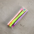 Set di tre penne a sfera luminose a forma di unicorno in rosa, verde e viola - Set a Tema Unicorno