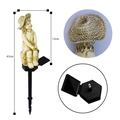 Solar powered garden stake light with child statue wearing straw hat 45cm total height - Straw Hat Girl