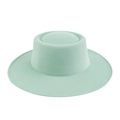 Sombrero fedora de fieltro verde menta con ala plana y costuras a juego para hombre y mujer - M (56-58cm) / Verde menta