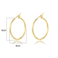 Minimalistische 18K vergoldete 4cm runde Creolen mit polierter Oberfläche und Metalltextur - Gold 4.0cm