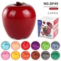 Educational red apple sorting toy with 12 colorful animal shape puzzles for toddlers - 12pcs Animals - Apple Storage