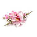 Pink lily flower hair comb with delicate floral clusters for bohemian bridal hairstyle - FS44-4 Pink