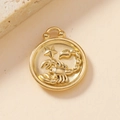 18K gold-plated stainless steel Scorpio zodiac pendant with relief star detail - Scorpio