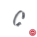 Vintage 925 sterling silver open ring featuring a retro braided texture and antique finish - Woven Texture