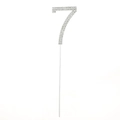 Sparkling silver rhinestone number 7 cake topper with elegant crystal diamond inlay - Number 7 / Silver