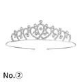 Style n° 2 Serre-tête couronne de princesse argentée avec strass pour enfants - Couronne d'argent combinée à volutes de cœur classique (No. 2)