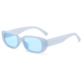 Vintage rectangular light blue cat eye sunglasses with thick plastic frames - Jelly Blue