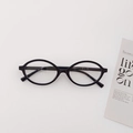 Oval black frame sunglasses with KD97176 specs printed on the inner temple arm - Black Frame Clear Lenses