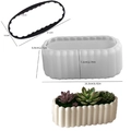 Striped oval resin mold for storage boxes and planters with dimension labels - Single Base / Oval Striped Storage Box - Base