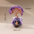 Handmade amethyst money tree in glass bowl with golden lucky charm for wealth decor - Amethyst (Large Fish Tank)