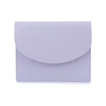 Minimalist light purple PU leather wallet for women with neat white stitching detail - Purple