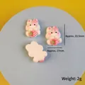 Cute strawberry bunny resin DIY accessory for phone cases, 22.5mm x 17mm size - Style 3 Holding Strawberry Rabbit