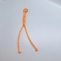 Handmade woven orange reflective paracord keychain with sturdy metal carabiner hook - Orange