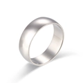 Minimalist polished stainless steel ring in silver finish with a sleek rounded surface - 6mm / US 5 / Silver