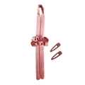 Pink velvet heatless hair curler set with matching scrunchies and brown hair clips - Set with Clip / Pink