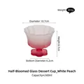 Coupe à dessert en verre dépoli en forme de pétale avec dégradé blanc à rouge 240ml - 240ml / Pêche blanche