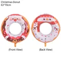 Christmas donut foil balloon with Santa and Snowman design, size 63x70cm for decor - Christmas Donut / 63x70cm
