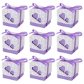 Elegant purple double heart hollow gift candy boxes with ribbon bows for weddings - Purple