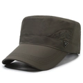 Olive green quick-dry cadet cap with triangular metal badge for outdoor activities - Army Green