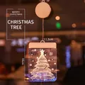 Luce LED per albero di Natale con incisione di fiocchi per decorazione di finestre - Albero di Natale / Modalità Fissa a Batteria