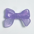 Luminous purple glitter bow bead accessory for DIY jewelry and phone charms - 24x32mm / Purple