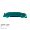 Fermaglio per capelli in acetato blu con strass e lettera D dorata per acconciature - Verde petrolio