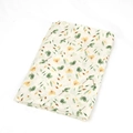 Bamboo cotton muslin swaddle blanket featuring a yellow and green botanical floral print - Green Leaf Butterfly