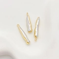 Colgantes de perlas barrocas con marco dorado para accesorios de joyería DIY - 6x3mm