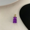 Collana a doppio strato con ciondolo a forma di orsetto viola e gancio dorato - Controgancio per ciondolo orsetto viola