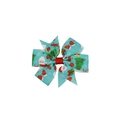 Detail der Weihnachts-Haarschleife mit Weihnachtsmann- und Lebkuchenmann-Mustern auf Band - Stil 13