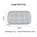 Detail of large oval silicone tray mold with dimensions and weight specifications - Large Oval Tray (264x151x22mm)