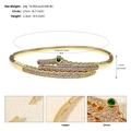 Luxurious gold crocodile zircon bracelet with emerald eyes and detailed dimensions - Crocodile Shape (BS-J5511G) / Gold