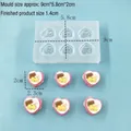 Silikonform mit 6 Herz-Mulden für Miniatur-Lebensmittel und kleine Herz-Kuchen - Sechs-Loch Herz Mini Kuchen