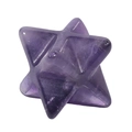 Natural purple amethyst crystal Merkaba star stone pendant on a clean white background - Purple Crystal