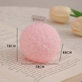 Pink globe-shaped scented candle with rose floral relief on vintage book background - Macaron Pink Floral Ball (White Peach Oolong) / Large Ball/190g