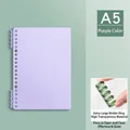 A5 DIY binder set with purple frosted covers and transparent green rings - 20 Holes A5 / Purple