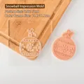 Christmas snowball acrylic cookie stamp and pink clay cutter mold set for holiday baking - Snow Globe - Stamp